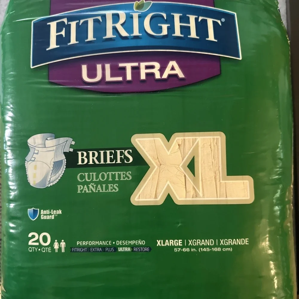 FitRight Medline Ultra Briefs XL 27 count And Protection Plus XL 11 Count